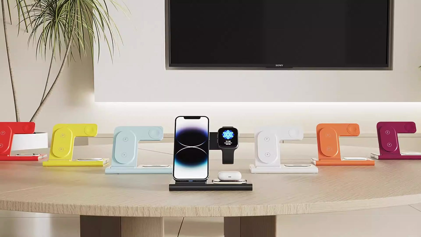 3 in 1 wireless charger supports fast charging and multifunctional wireless charging