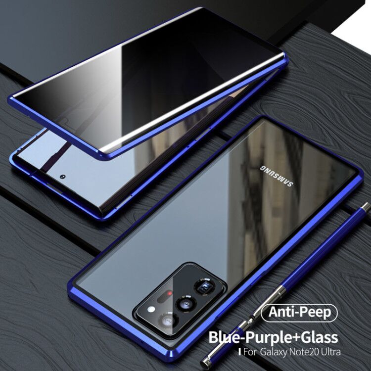 For Samsung Note20U Anti Peeping Privacy Glass Case Protect Phone Case S21Ultra Magnetic S21 Metal Cover